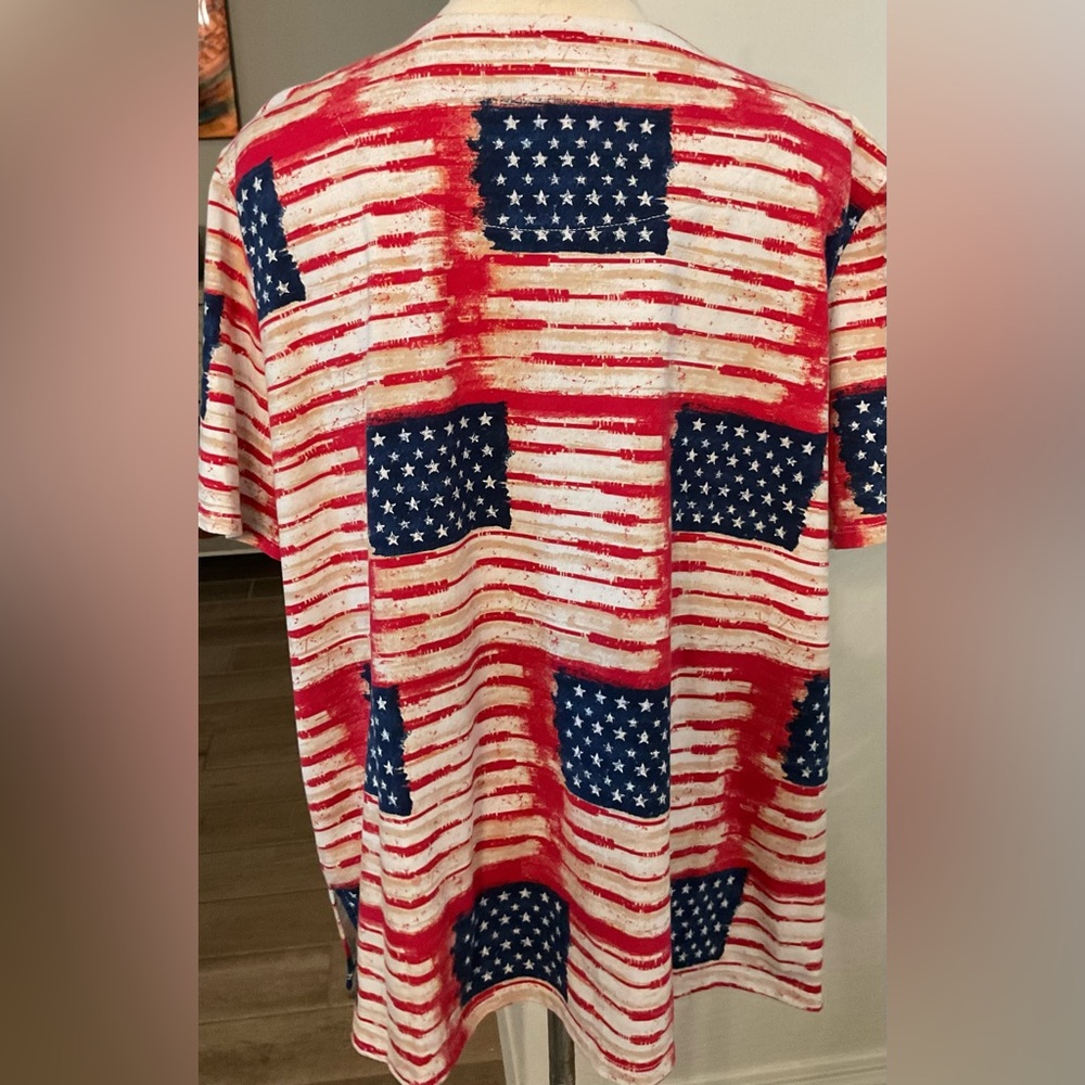 Alfred Dunner Patriotic Red, White and Blue Top - Picture 3 of 6